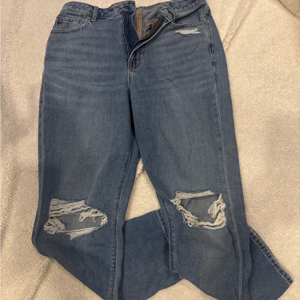 American Eagle Outfitters Blue Distressed Boyfriend Jeans
